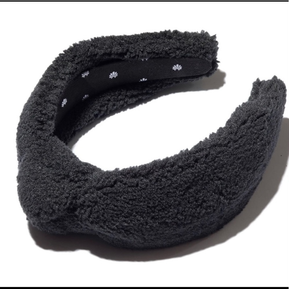 NWT Lele Sadoughi Black Faux Shearling Headband